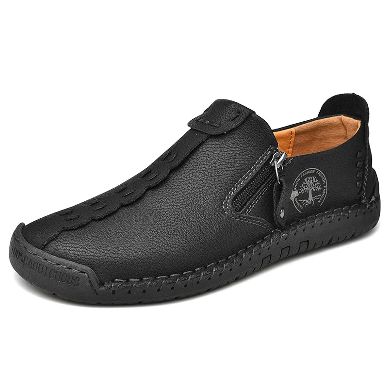 Mocassins en cuir pour hommes, chaussures à enfiler décontractées, respirantes, plates, grande taille, offre spéciale
