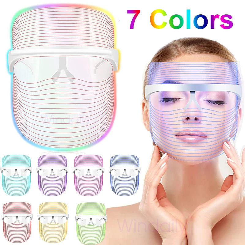 7 Colors LED Light Therapy Facial Mask Photon Anti-Aging Anti Wrinkle Rejuvenation Wireless Face Mask Skin Care Beauty Devices