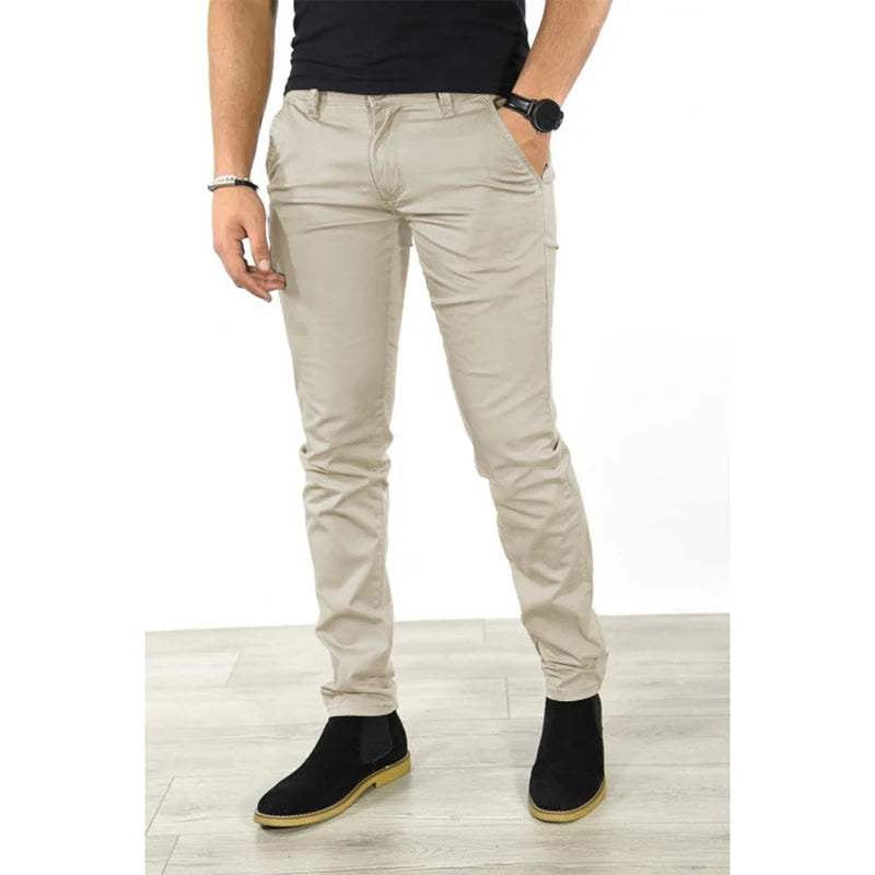 Pantalons décontractés pour hommes, 6 couleurs, Style classique, mode Business, Slim Fit, droits, couleur unie, vêtements quotidiens, tendance, nouvelle collection automne 2022