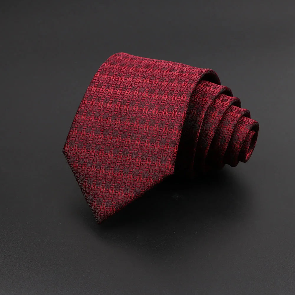 Nouveau Cravate Homme Classique Couleur Unie Rayure Plaid 8cm Jacquard Marine Cravate Accessoires Usure Quotidienne Cravat Mariage Cadeau de Fête