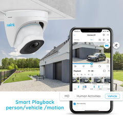 Reolink-Caméra de surveillance extérieure IP PoE 8MP/4K, dispositif de sécurité domestique sans fil, avec détection humaine, animaux de compagnie, version nocturne intelligente, 820A, 2 pièces