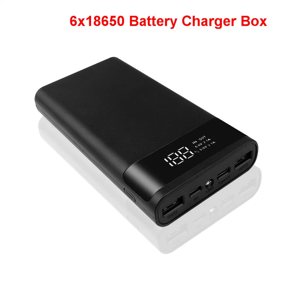 Charge rapide 18650 batterie externe 20000mAh USB Type C 5V étuis batterie Charge boîte de rangement sans batterie pour iPhone Xiaomi Huawei