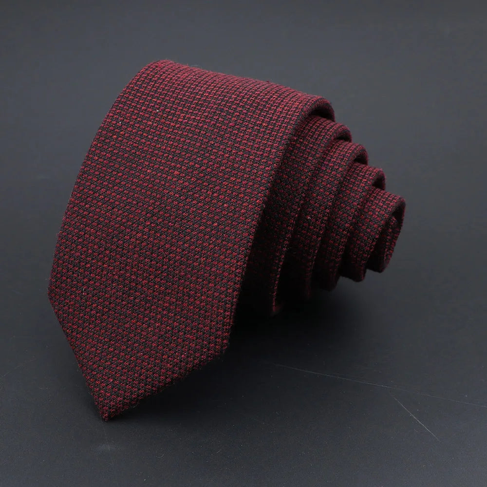 Coton solide fait à la main Cravates en laine Hommes Cravate Rayé Col étroit Slim Cachemire Casual Cravate Accessoires