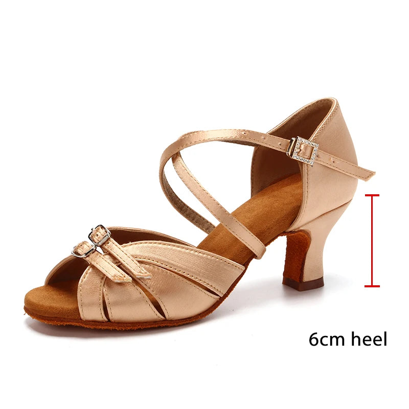 Chaussures de Danse Latine Moderne Pole Dance Chaussures Salsa Tango Talon Haut Réglable Chaussures Latines Pour Filles Dames