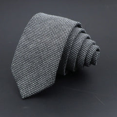 Original de haute qualité solide coton à la main laine cravates hommes cravate rayé col étroit mince cachemire décontracté cravate accessoires