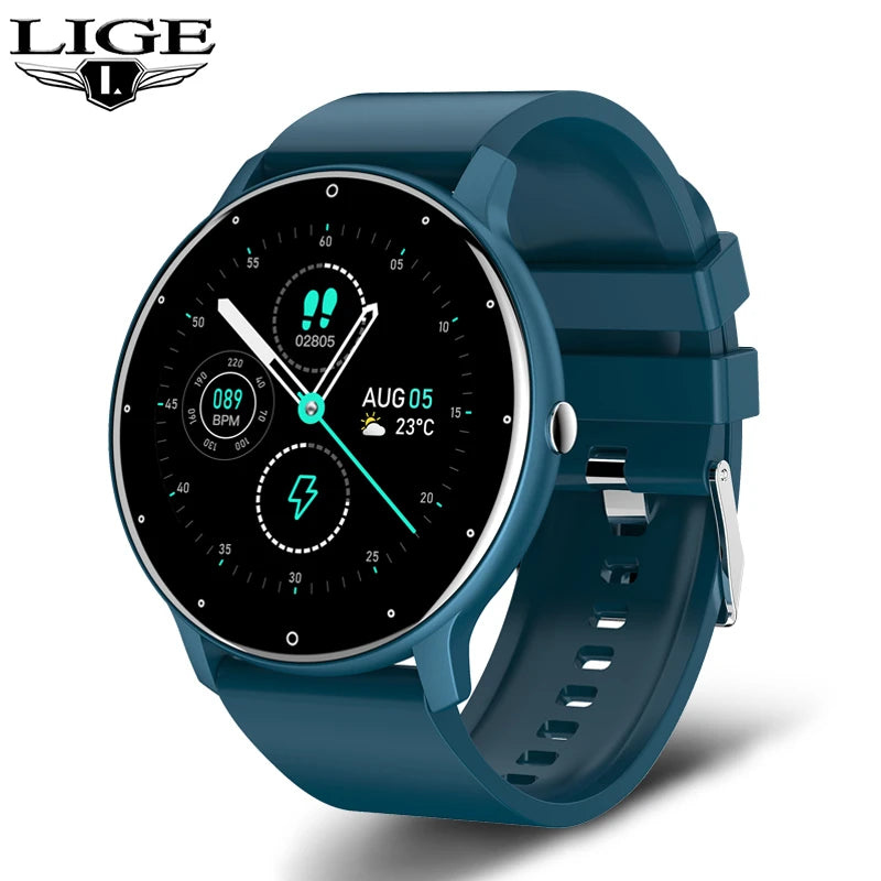 Montre intelligente Dames Écran tactile complet Sports Fitness montre IP67 étanche Bluetooth pour Android iOS Montre intelligente Femme