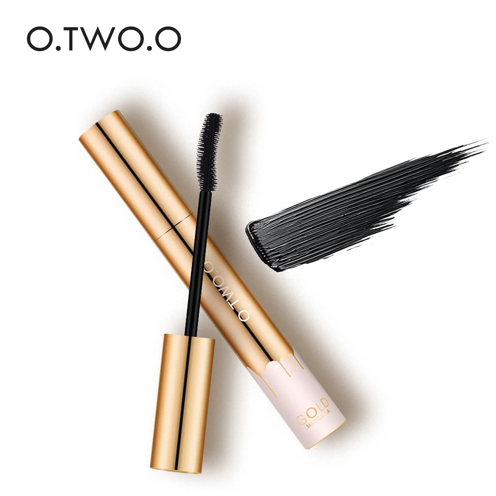 O.TWO.O Mascara 3D allongement des cils noirs Extension des cils cils cils brosse beauté maquillage longue tenue couleur or Mascara