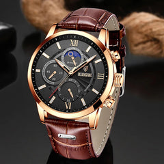 2025 nouvelles montres pour hommes LIGE Top marque de luxe en cuir montre à quartz décontractée hommes Sport étanche horloge montre Relogio Masculino + boîte