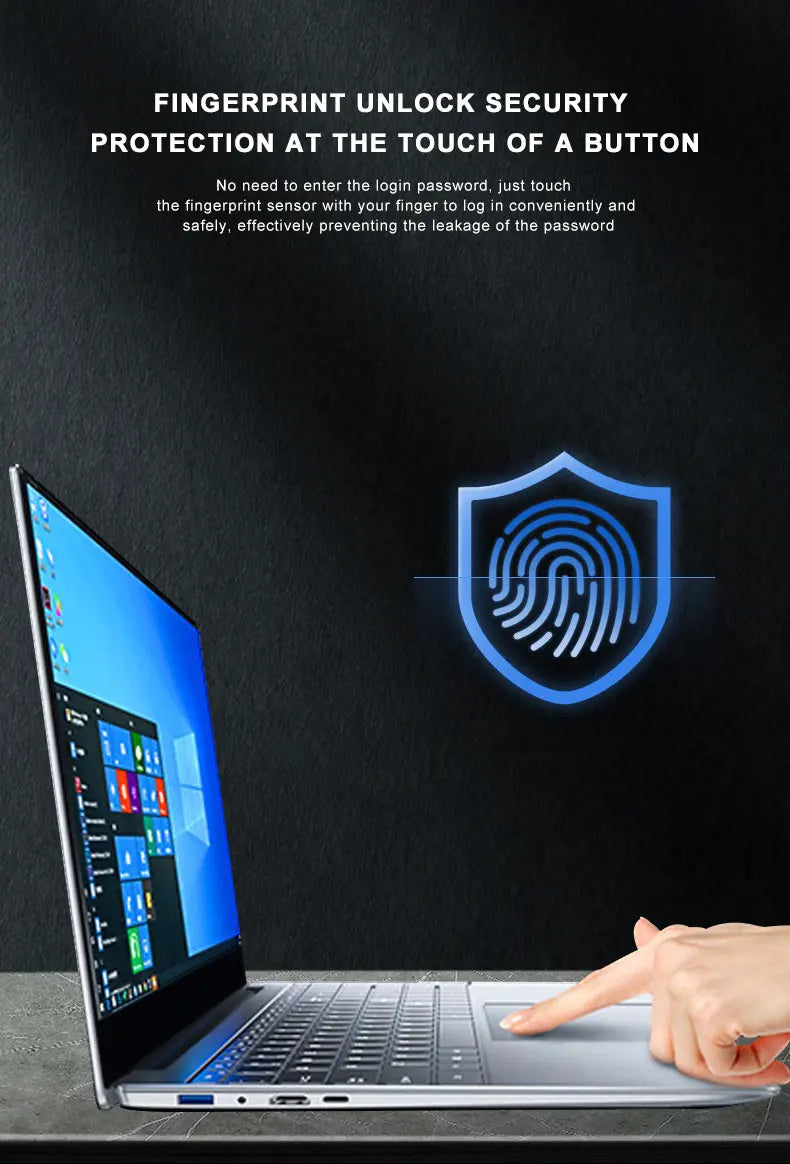 New Slim Laptop 15.6 Inch 12GB RAM 128GB 256GB 512GB 1TB SSD Intel J4125 Computer Laptop With Fingerprint and Backlight Keyboard