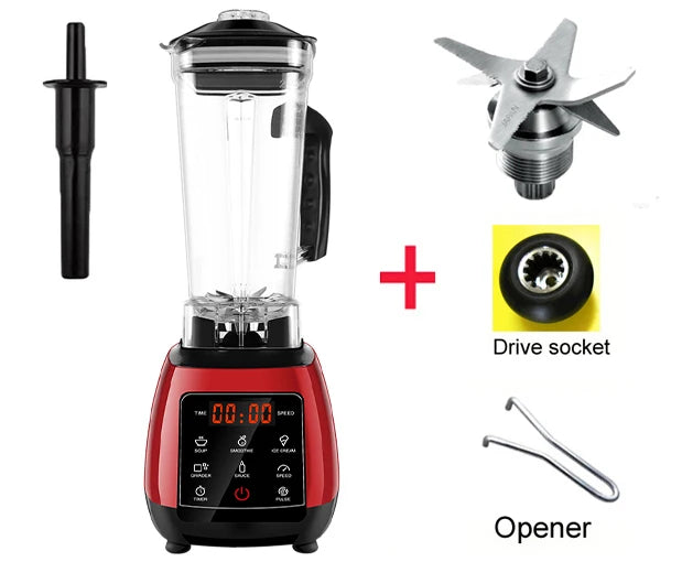 Mixeur digital professionnel 3HP sans BPA 2 LItres avec touche tactile, robot de cuisine blender, mélangeur et presse-agrumes très puissant pour faire de délicieux smoothies glacés aux fruits avec bouton sensitif