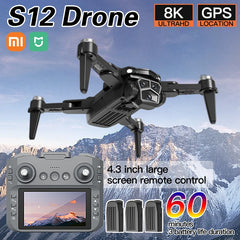 Xiaomi Mijia S12 Drone 8K professionnel GPS HD caméra Drones 5G WIFI 4k 4.3 pouces grand écran télécommande quadrirotor RC Dron