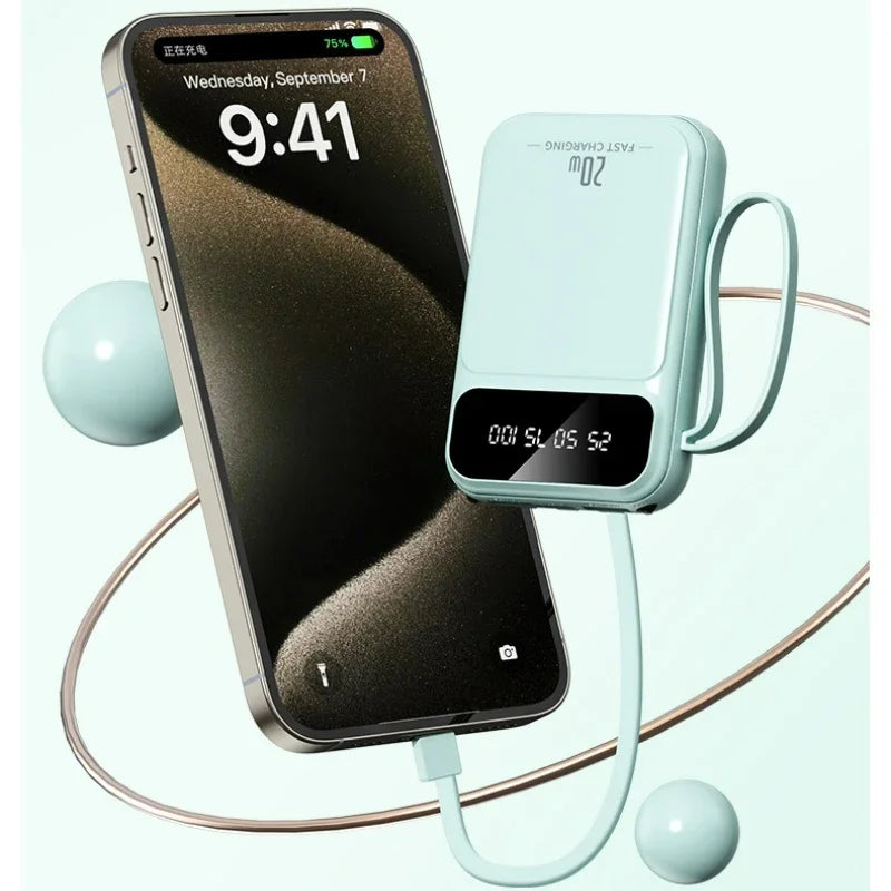 20000mAh batterie externe haute capacité 4 en 1 câble PD 20W charge rapide Powerbank chargeur de batterie Portable pour IPhone Samsung Huawei