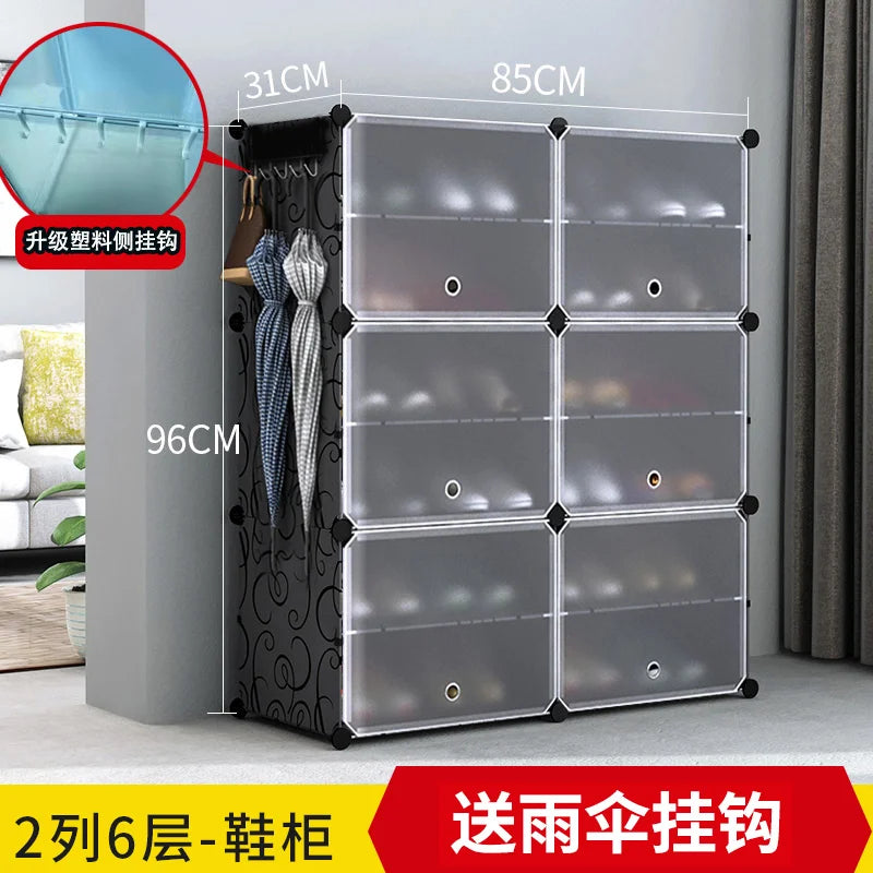 Étagère à chaussures moderne et simple multicouche, gain de place et économique, armoire anti-poussière pour la maison, étagère à chaussures de grande capacité