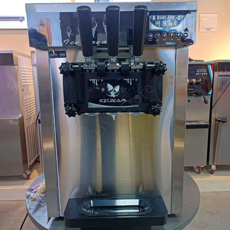 Machine à crème glacée molle commerciale avec gonfler trois saveurs GQ618 équipements de congélation fabricant de cônes sucrés vertical