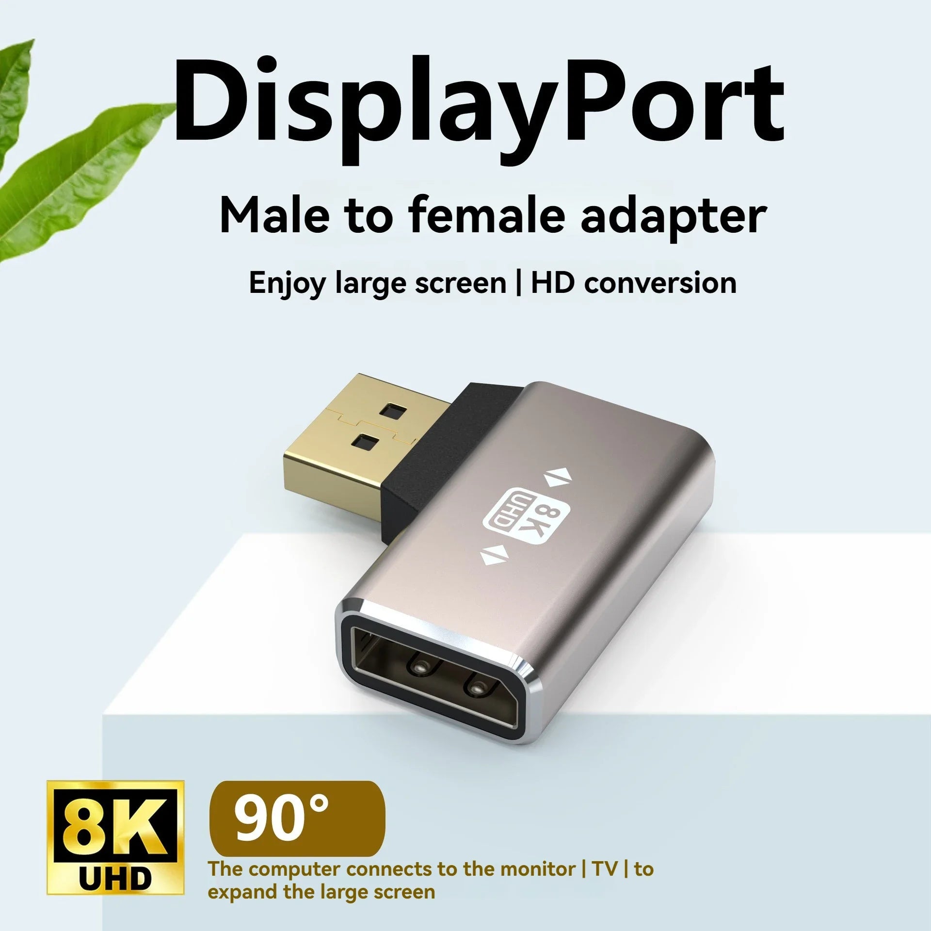 DP mâle à femelle coude à Angle droit de 90 degrés affichage de carte graphique d'ordinateur convertisseur Displayport 4K144hz tête de direction HD 8k