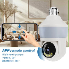 Tuya E27 ampoule double écran WiFi caméra 5MP intérieur 5x Zoom PTZ caméra de sécurité IR couleur Vision nocturne Surveillance sans fil
