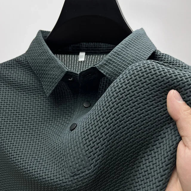 T-shirt à manches courtes pour hommes Cool et respirant POLO Shirt d’affaires Décontracté Absorbant la transpiration Haut