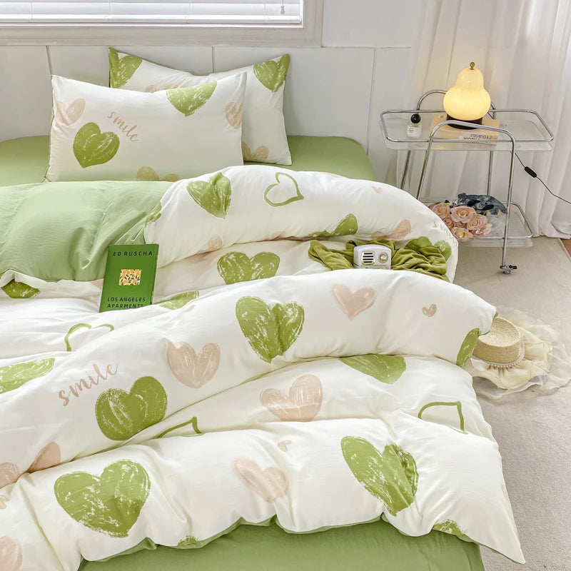 Parure de lit rayée pour enfants et adultes, style INS, double, reine, taille athlon, housse, drap plat, taie d'oreiller, linge de lit, couette, textile de maison
