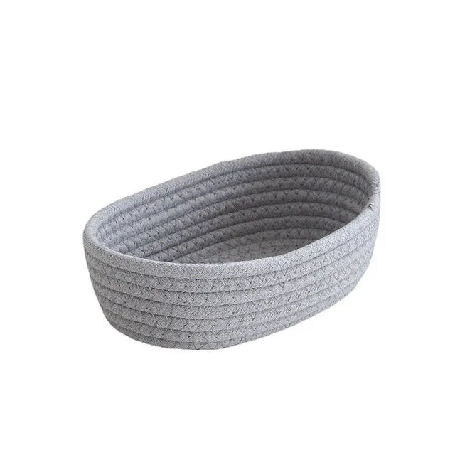 Paniers de rangement tissés en corde de coton nordique, boîtes d'organisation, articles divers de bureau, panier d'articles divers, rangement de cosmétiques clés