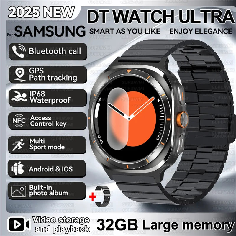 2025 nouveau pour Samsung DT montre UItra 7 32Gb AMOLED MP4 vidéo NFC hommes femmes HD Bluetooth appel boussole Fitness GPS Tracker montre