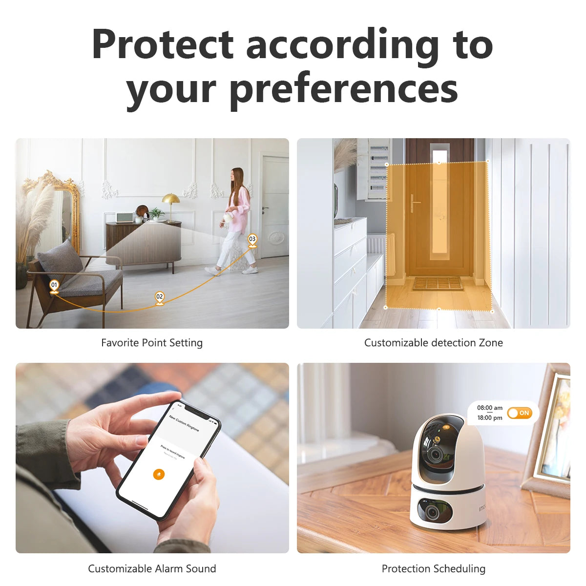 Caméra intérieure IMOU 360 °   Caméra de Surveillance WiFi PTZ, vidéosurveillance à domicile, suivi automatique, Protection de sécurité, moniteur familial pour animaux de compagnie et bébé