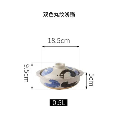 Casserole en céramique de Style japonais, petite casserole noire en argile, ustensiles de cuisine pour la maison, fournitures de cuisine, casserole à soupe, 1 pièces