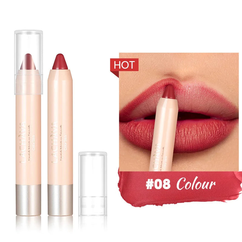 8-Colors Lipstick Pencil Waterproof Sexy Red Matte Contour Tint Lipstick Lasting Non-stick Cup Lipliner Pen Lips Makeup Cosmetic