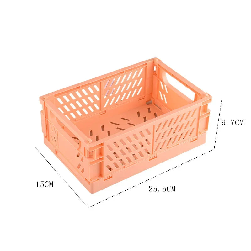 Caisse de rangement pliable en plastique, panier pliable, empilable, mignon, maquillage, bijoux, jouets, boîtes pour boîte de rangement, organisateur Portable