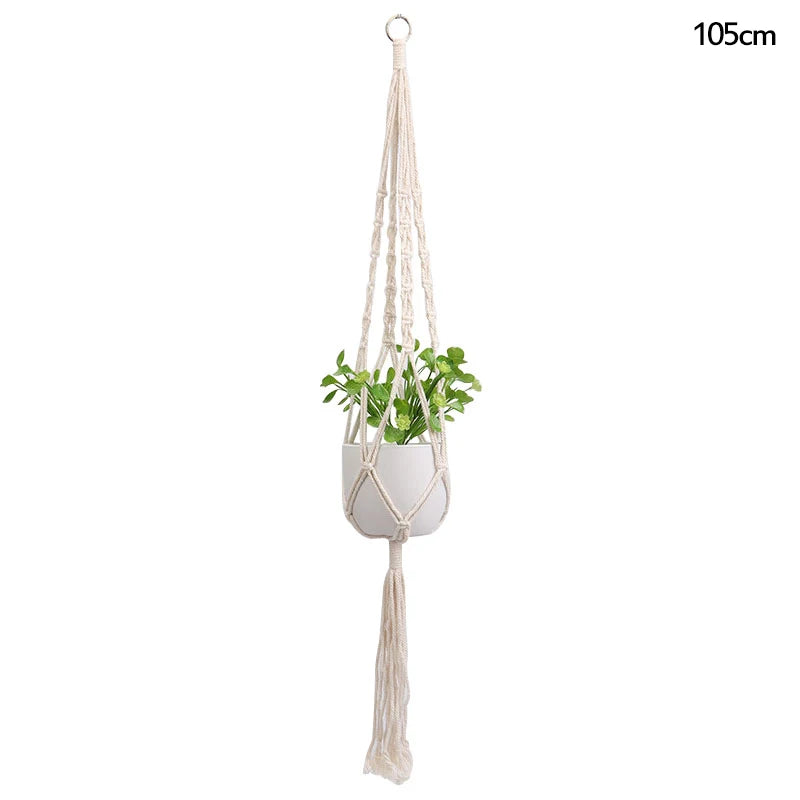 Panier suspendu de plantes en macramé fait à la main, support de Pots de fleurs, décoration suspendue de balcon, corde de levage nouée, fournitures de jardin pour la maison
