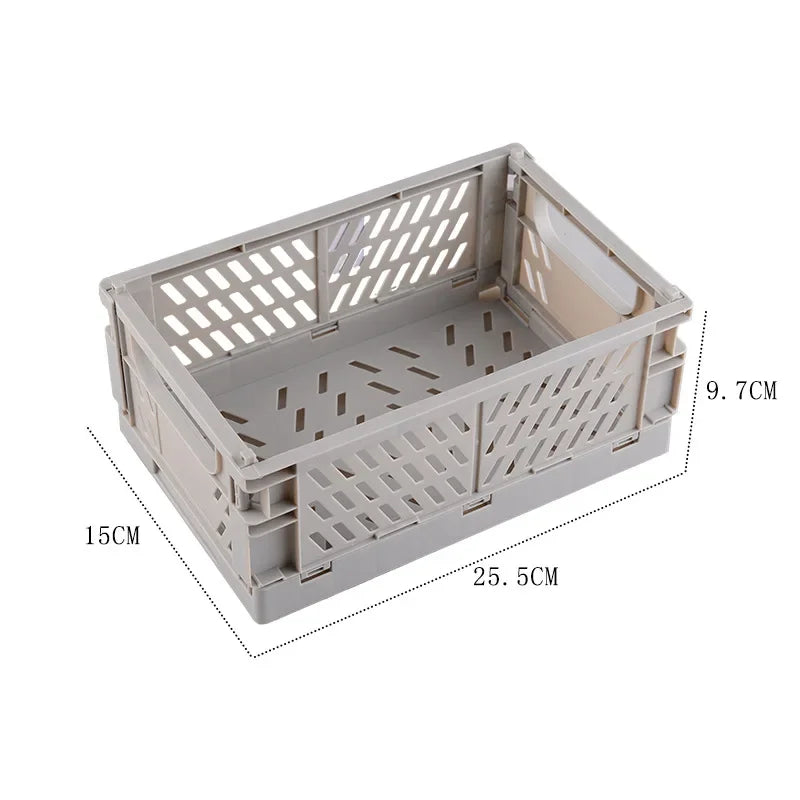 Caisse de rangement pliable en plastique, panier pliable, empilable, mignon, maquillage, bijoux, jouets, boîtes pour boîte de rangement, organisateur Portable