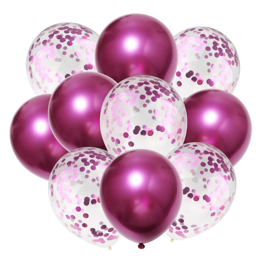 Ballons métalliques en forme d'étoile et de cœur, 14 pièces, ensemble de confettis or rouge bleu rose pour joyeux anniversaire, réception-cadeau pour bébé, mariage