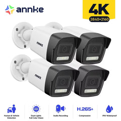 ANNKE 4X Ultra HD 8MP POE caméra 4K extérieur intérieur résistant aux intempéries réseau de sécurité balle EXIR Vision nocturne alerte e-mail Kit de caméra