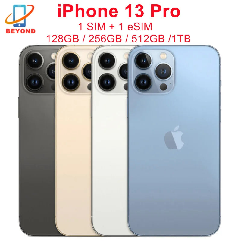 Apple-Téléphone portable iPhone 13 Pro, 13 Pro, 128 Go, 256 Go, 1 To, Dean, 6 Go de RAM, 512 ", Super Retina OLED, A15 IOS, Face ID, NDavid débloqué, 5G, 6.1 Nouveau, 98%