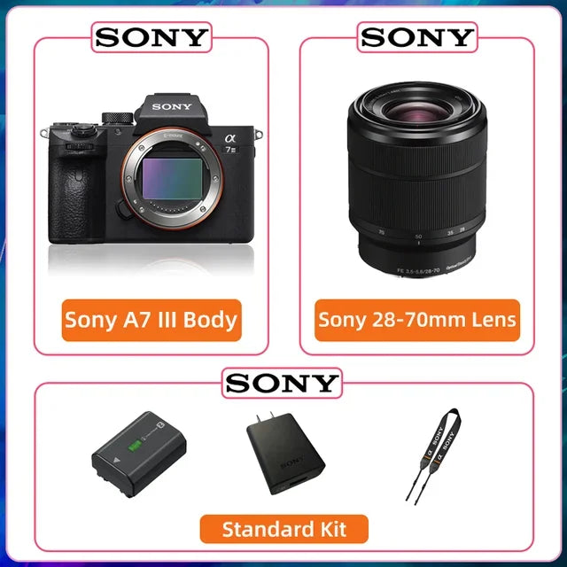 Sony Alpha A7 III appareil photo numérique Compact sans miroir plein cadre photographe professionnel photographie 4K vidéo 24.20MP A7III A7M3