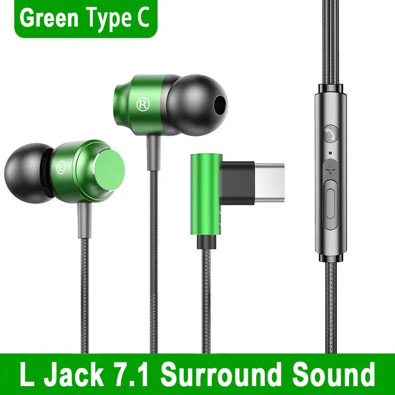 Jack Casque de jeu filaire HiFi Surround Sound avec micro Type C 3,5 mm Casque de musique pour Galaxy S24 23 iPhone 15