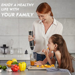 Mélangeur à immersion domestique portatif, mélangeur à main polyvalent 300 W, mélangeur à 2 vitesses, noir/blanc