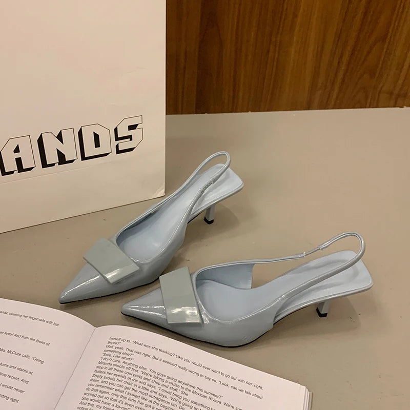 2025 été à talons hauts femmes sandales mode bout pointu Singbacks chaussures Design Style Banquet fête Sandalias chaussures