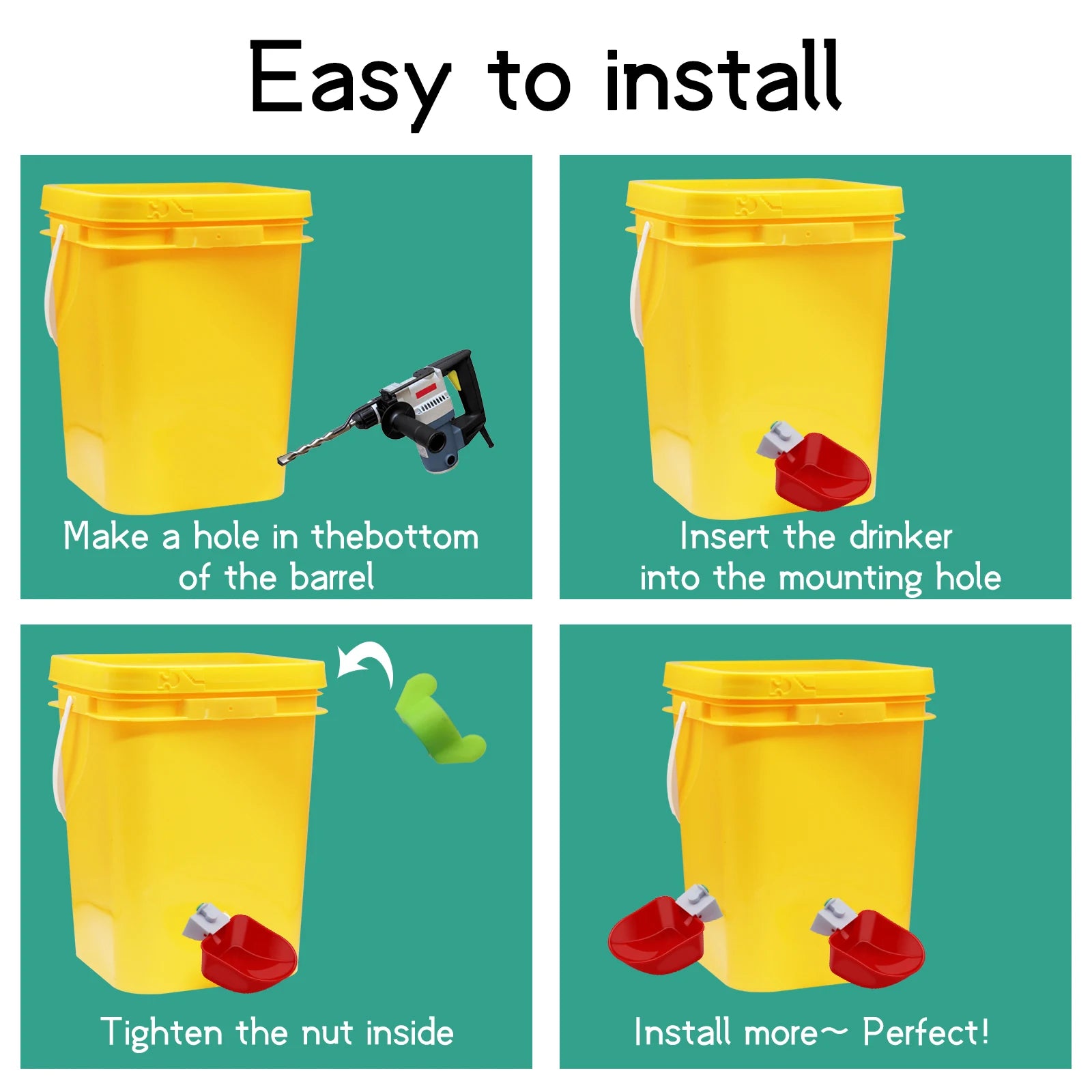 5 pièces bol à boire automatique pour oie canard poulet tasse d'eau abreuvoir bol ferme volaille abreuvoir bols à boire distributeur d'eau