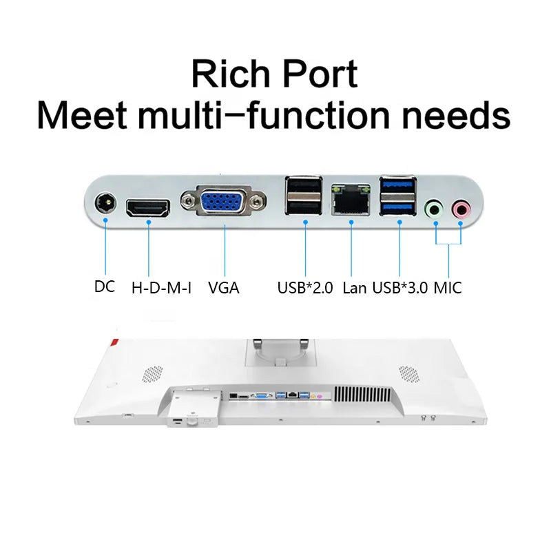 27 pouces tout-en-un PC Core I7 10750H 16GB RAM 512GB SSD OEM AIO ordinateur de bureau monobloc tout en un PC avec batterie UPS