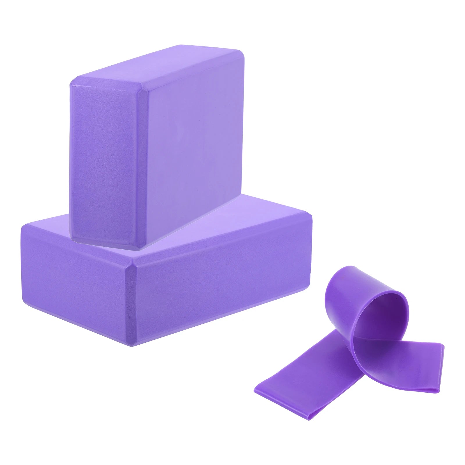Blocs de construction de Yoga et 1 ensemble de bandes de résistance, Cubes, briques Pilates, tapis de renfort, équipement d'exercice à domicile, Fitness, 2 pièces