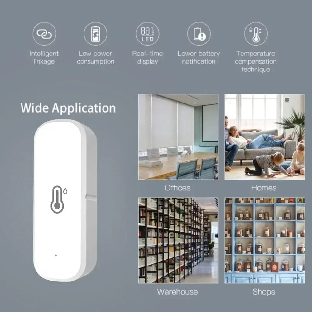 Tuya – capteur WIFI intelligent de température et d'humidité, moniteur à distance avec application pour maison intelligente, vie intelligente, fonctionne avec Alexa Google Assistant