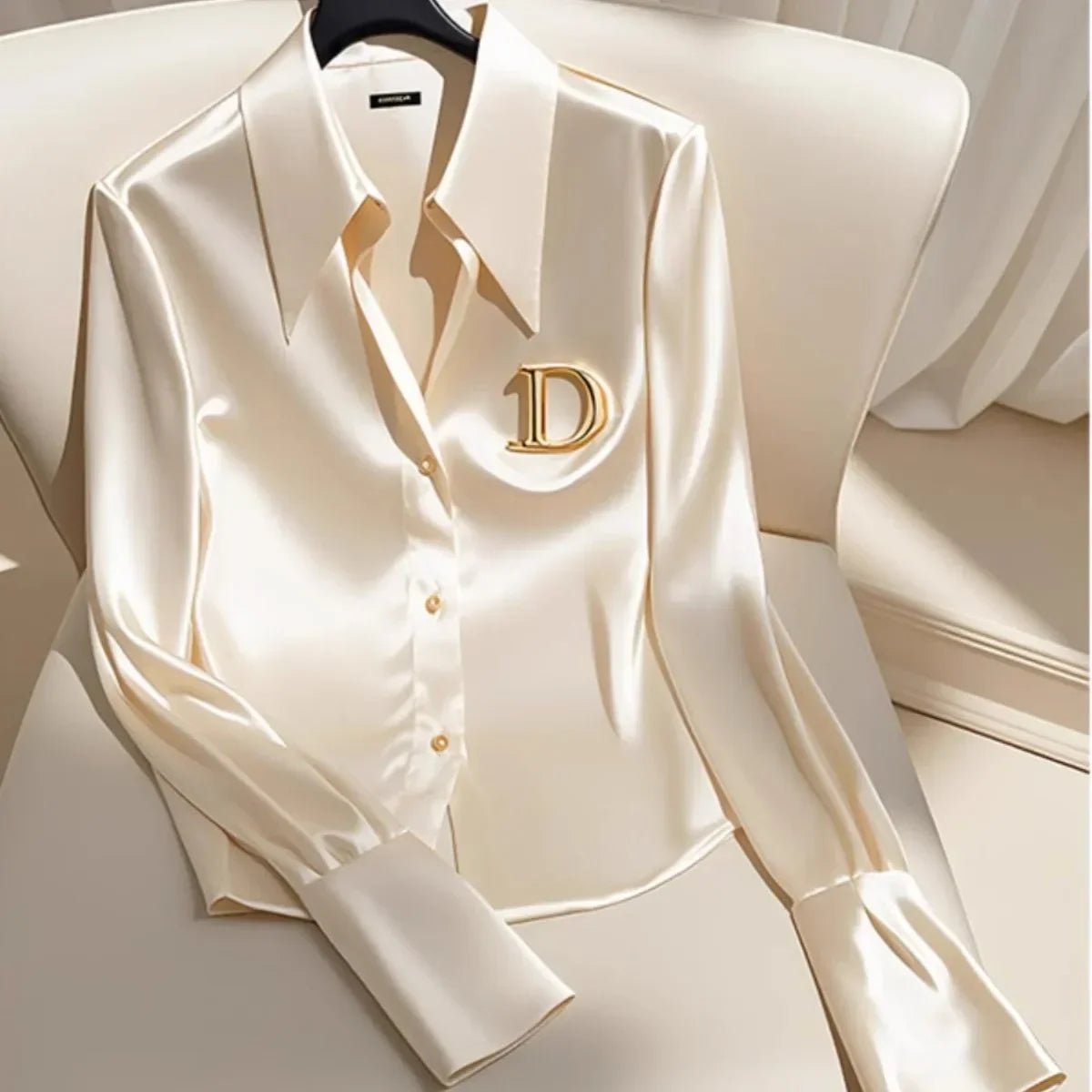 Finition satinée chemises et chemisiers femmes OL bureau dame à manches longues boutonné chemise élégante français solide Blouse coréenne hauts Camisas