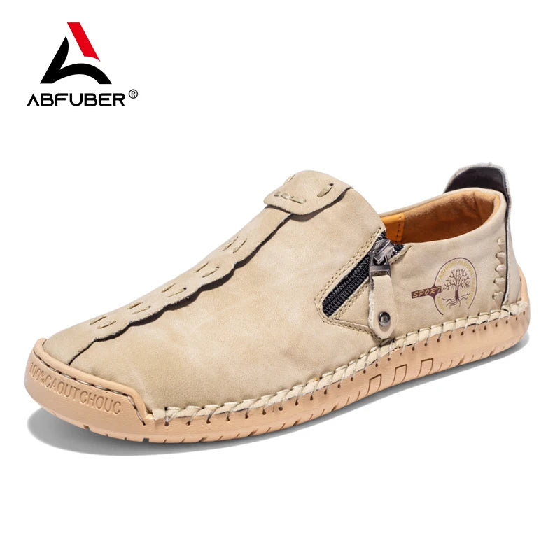Mocassins en cuir pour hommes, chaussures à enfiler décontractées, respirantes, plates, grande taille, offre spéciale