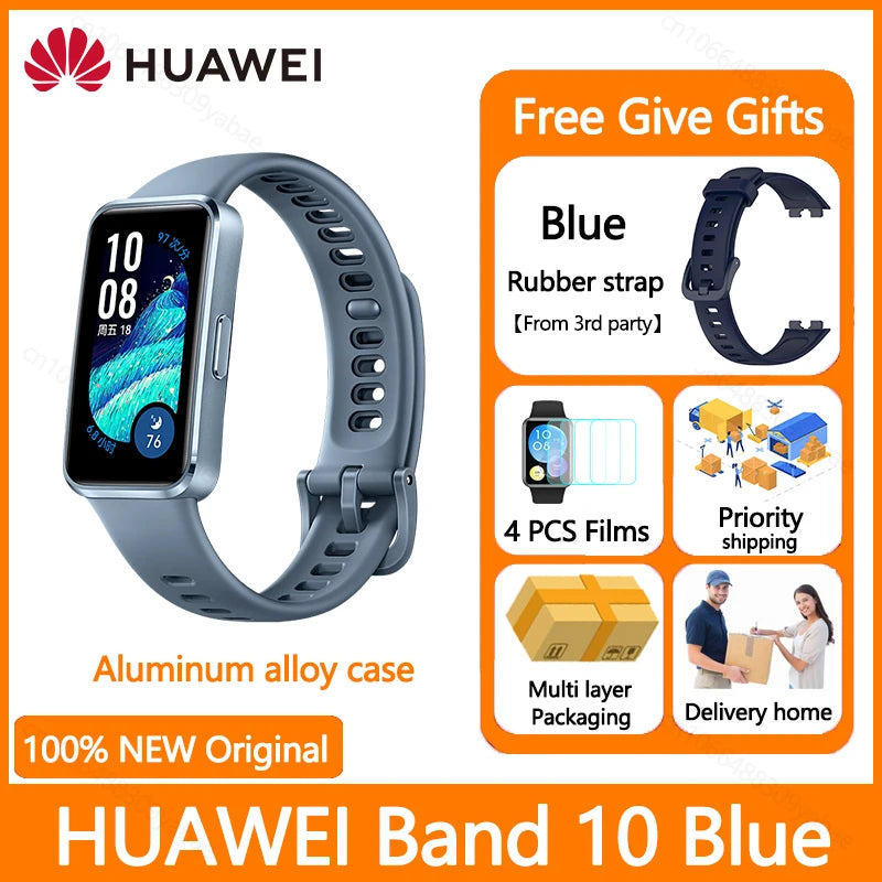 Montre connectée Huawei Band 10, originale, Compatible avec IOS et Android, suivi du sommeil, moniteur de santé, autonomie de 14 jours, nouvelle collection 2025