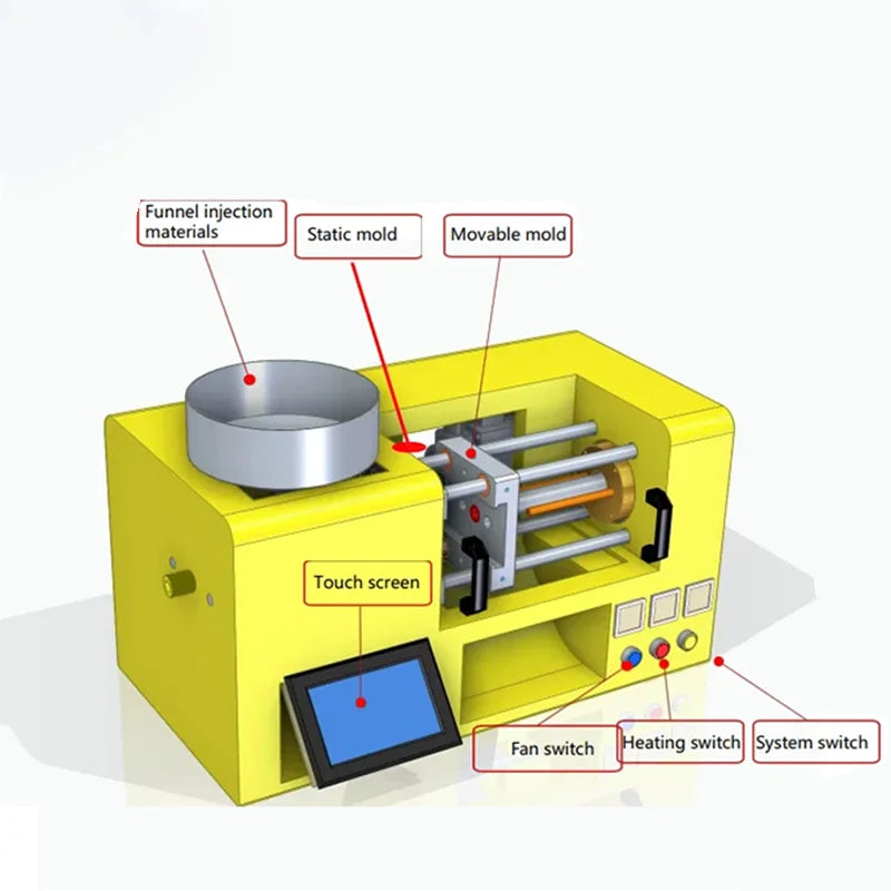 Petite Machine de moulage du plastique horizontale Mini-220, Machine de moulage par Injection de bureau pour la production de Micro pièces en plastique PLA PC PE