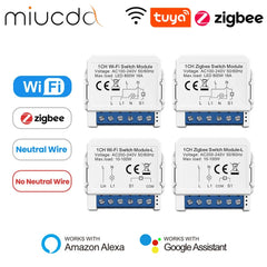 MIUCDA Tuya WiFi/Zigbee Module intelligent, interrupteur d'éclairage bricolage disjoncteur neutre/pas de commande de fil neutre fonctionne avec Alexa Google Home
