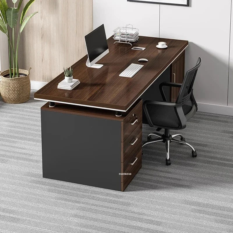 Modern Office Desks Double Staff Desk and Chair Combination Luxury Office Boss Desk Home Study Work Table Computer Table P