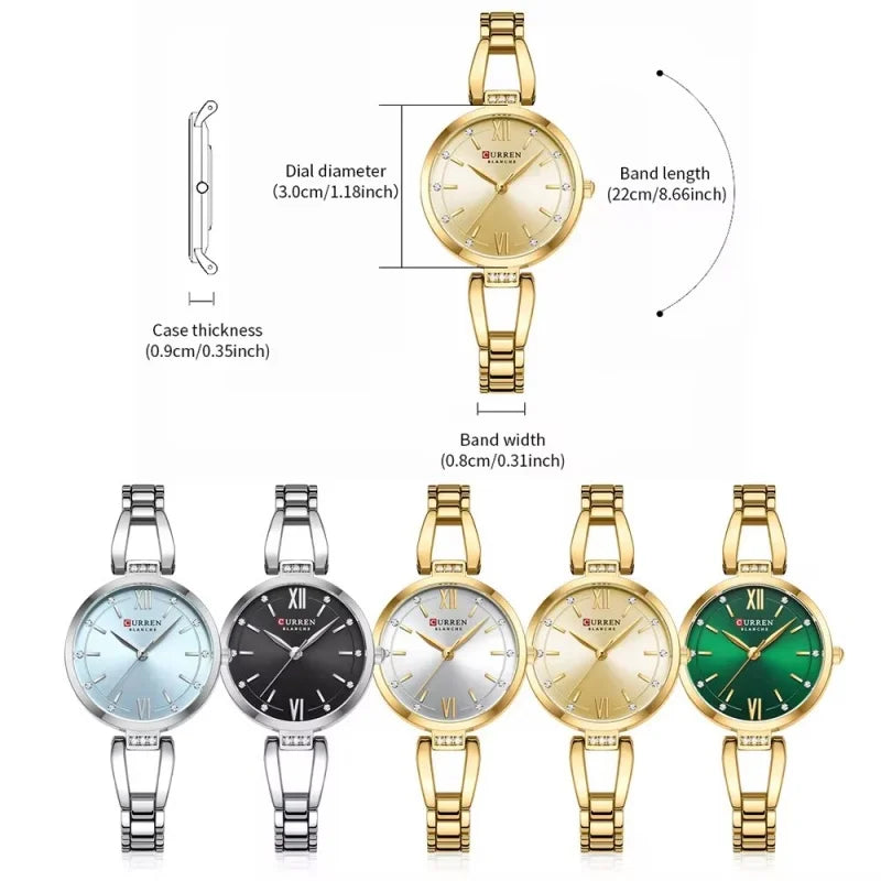 CURREN 9092 montres à Quartz femmes Bracelet élégant Bracelet en acier inoxydable strass mode dames montre Simple cadeaux reloj mujer