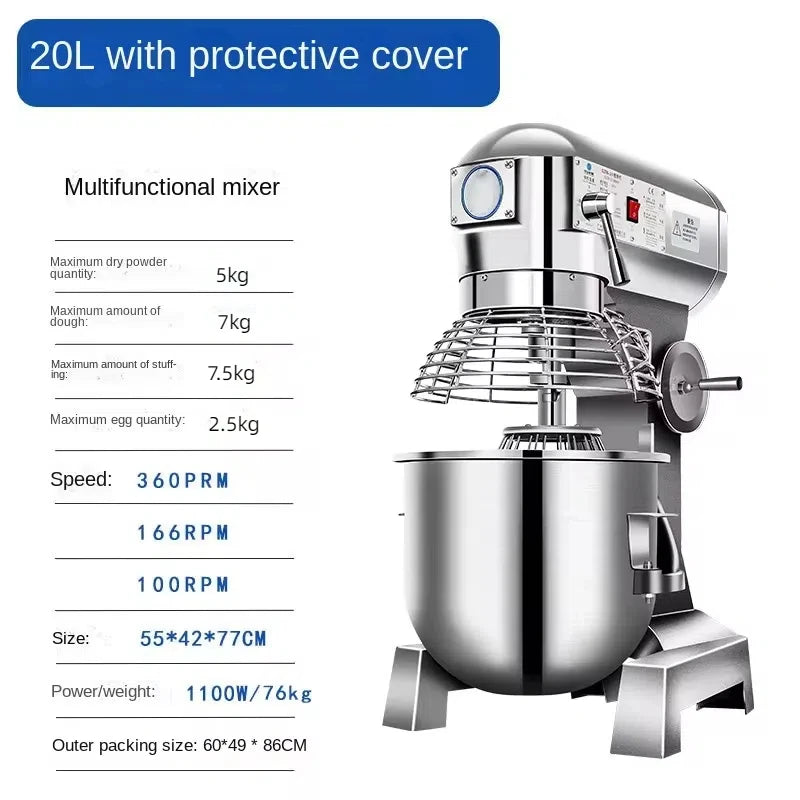 Chine mélangeur alimentaire industriel mélangeur vertical en spirale robuste pain Pizza gâteau fabricant 20 litre pâte mélangeur Machine