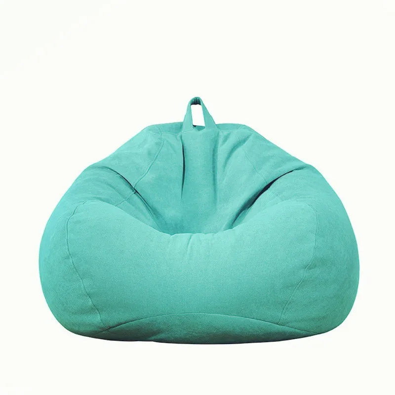 Bean Bag Chair without Filling Stuffed Giant Beanbag Sofa Bed Thick Linen Flocking Pouf Ottoman Seat Puff Lounge Furniture